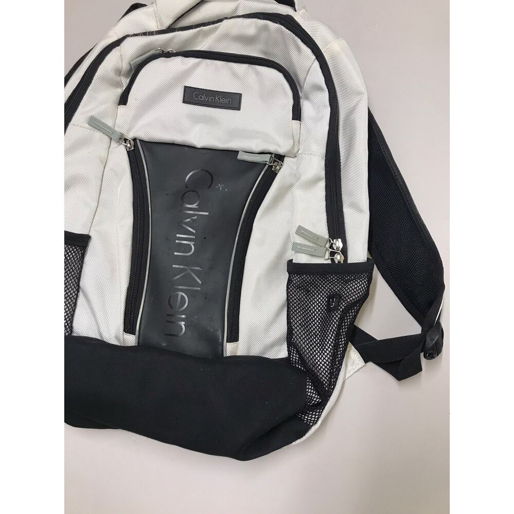 Calvin Klein Backpack Silver Black Laptop Bookbag Multi Pocket School $139.50 - Picture 3 of 16